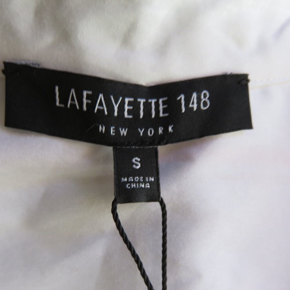 NWT Lafayette 148 New York White Pink Stripe Blouse S Women's - Picture 10 of 11